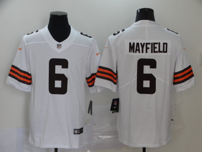 Cleveland Browns Mayfield Men white Limited Jersey 6 NFL Football Road Vapor Untouchable